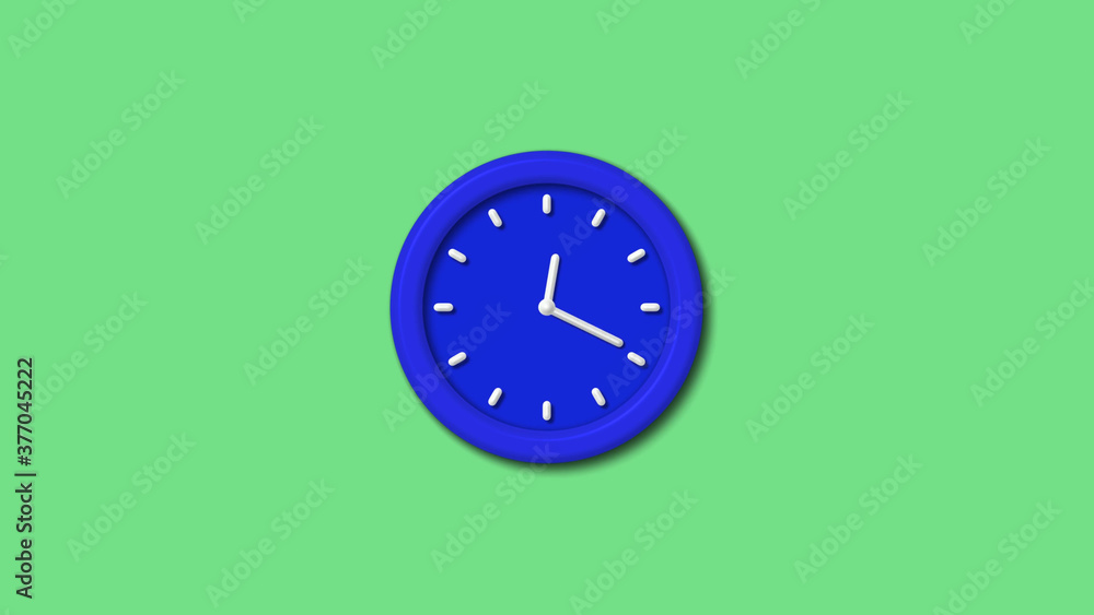New blue color 3d wall clock on green light background,3d wall clock New blue color 3d wall clock on green light background,3d wall clock