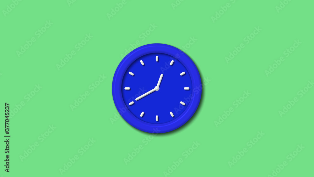 New blue color 3d wall clock on green light background,3d wall clock New blue color 3d wall clock on green light background,3d wall clock