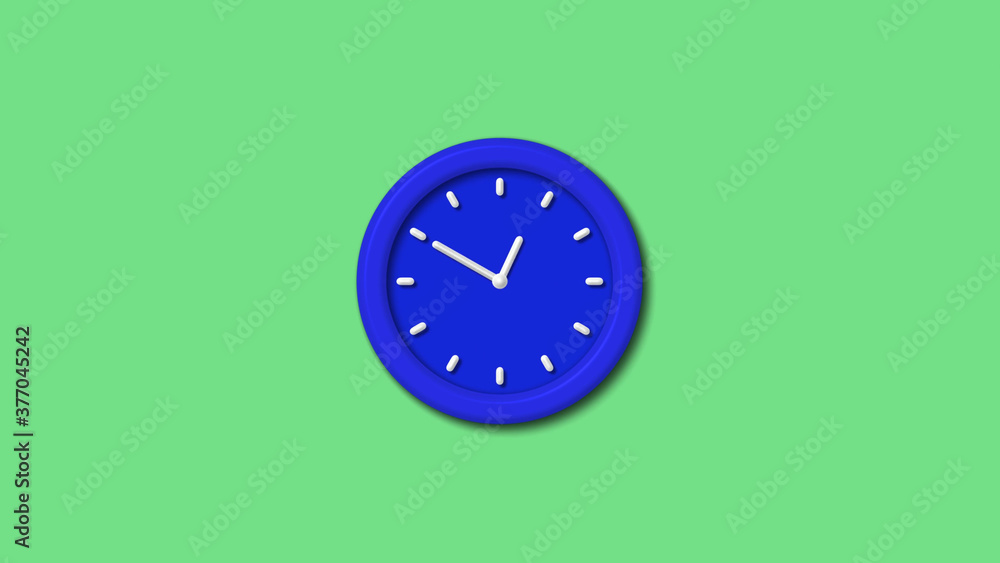 New blue color 3d wall clock on green light background,3d wall clock New blue color 3d wall clock on green light background,3d wall clock
