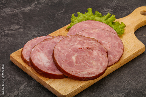 Slices of pork meat ham