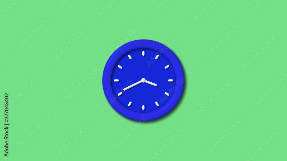 New blue color 3d wall clock on green light background,3d wall clock New blue color 3d wall clock on green light background,3d wall clock