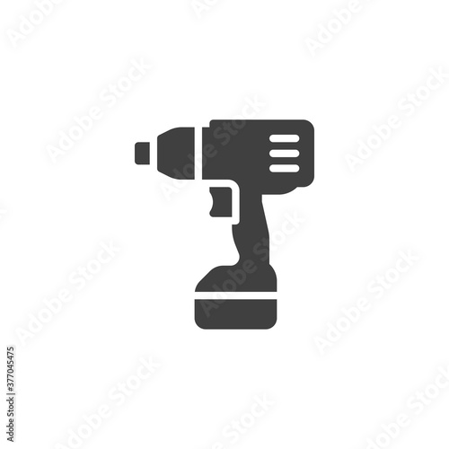 Cordless drill vector icon. filled flat sign for mobile concept and web design. Electric screwdriver glyph icon. Symbol, logo illustration. Vector graphics photo