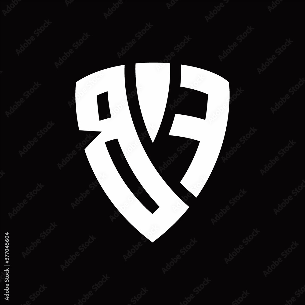 BF Logo monogram with shield elements shape design template BF Logo monogram with shield elements shape design template