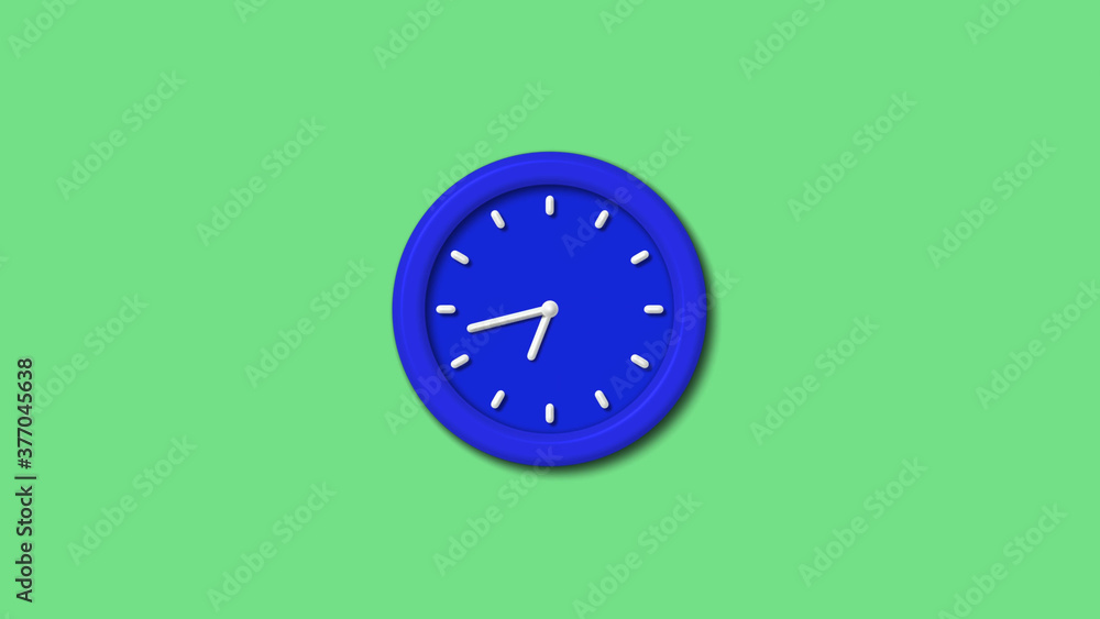 New blue color 3d wall clock on green light background,3d wall clock New blue color 3d wall clock on green light background,3d wall clock