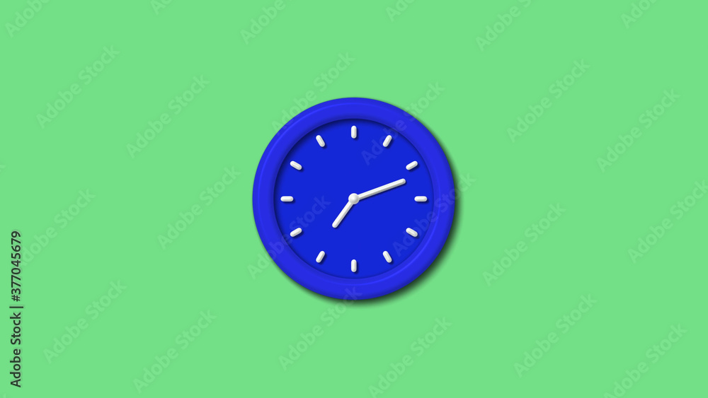 New blue color 3d wall clock on green light background,3d wall clock New blue color 3d wall clock on green light background,3d wall clock