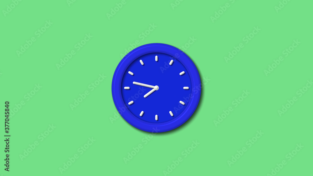 New blue color 3d wall clock on green light background,3d wall clock New blue color 3d wall clock on green light background,3d wall clock