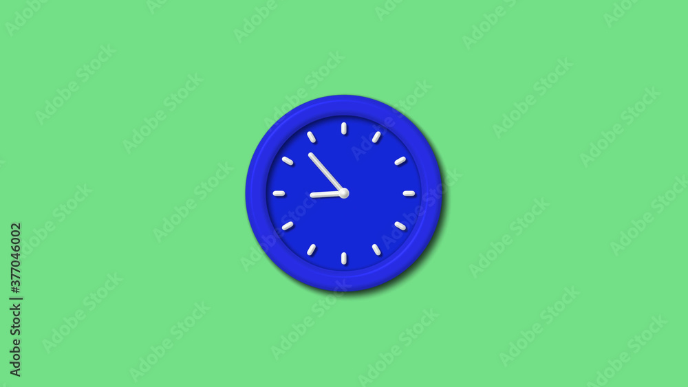 New blue color 3d wall clock on green light background,3d wall clock New blue color 3d wall clock on green light background,3d wall clock