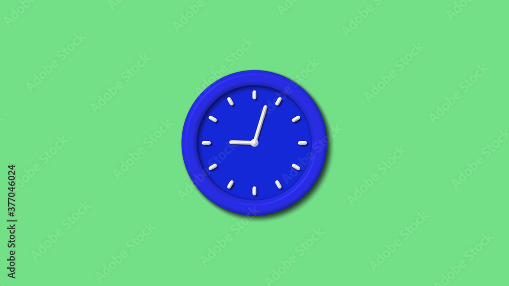 New blue color 3d wall clock on green light background,3d wall clock New blue color 3d wall clock on green light background,3d wall clock