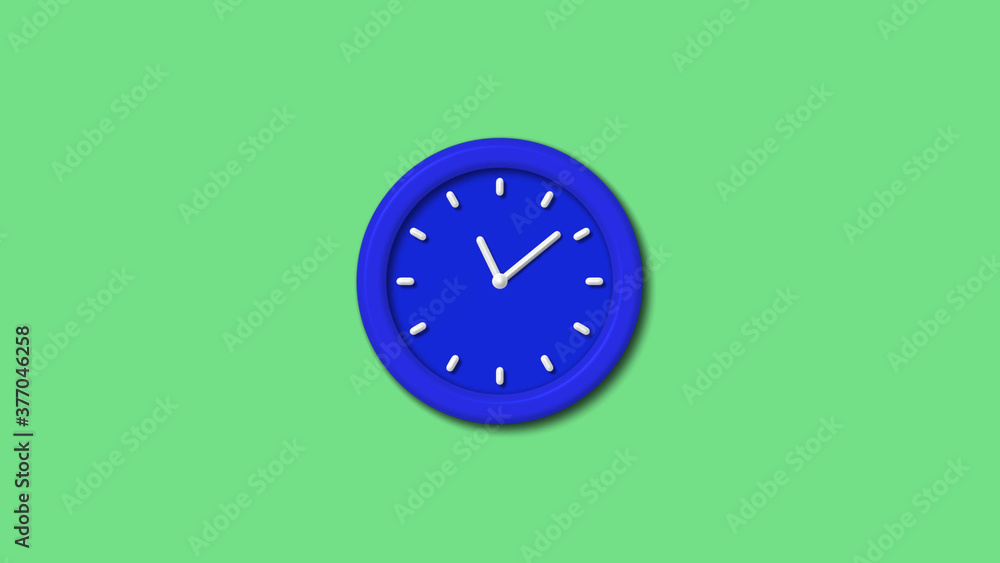 New blue color 3d wall clock on green light background,3d wall clock New blue color 3d wall clock on green light background,3d wall clock