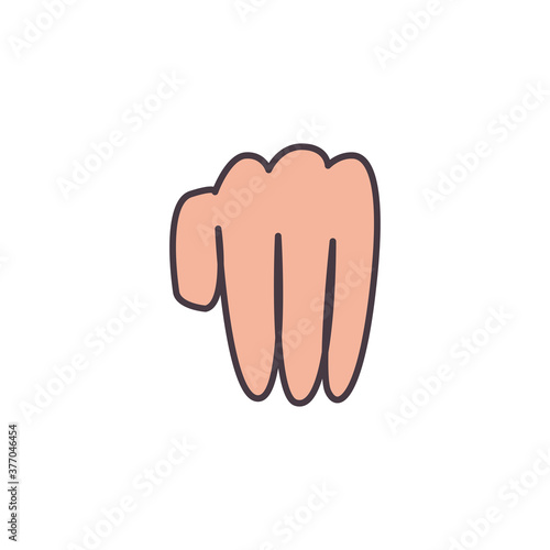 m hand sign language line and fill style icon vector design