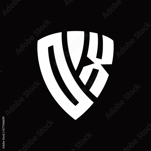 DX Logo monogram with shield elements shape design template