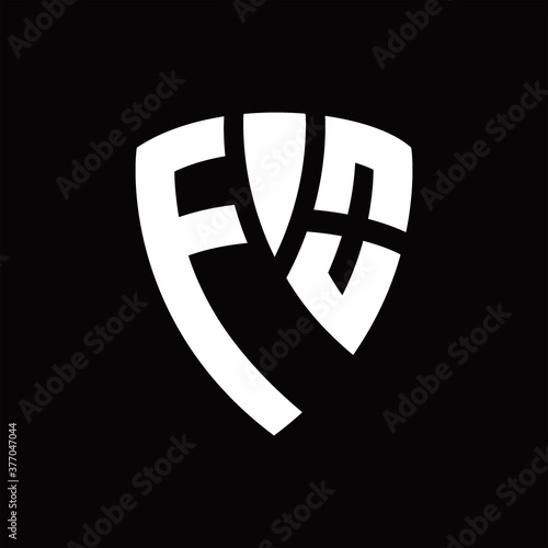 FO Logo monogram with shield elements shape design template