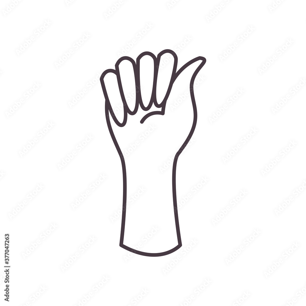 a hand sign language line style icon vector design a hand sign language line style icon vector design