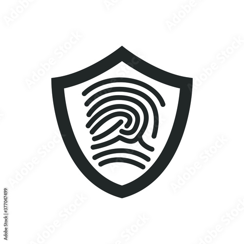 Fingerprint and shield icon