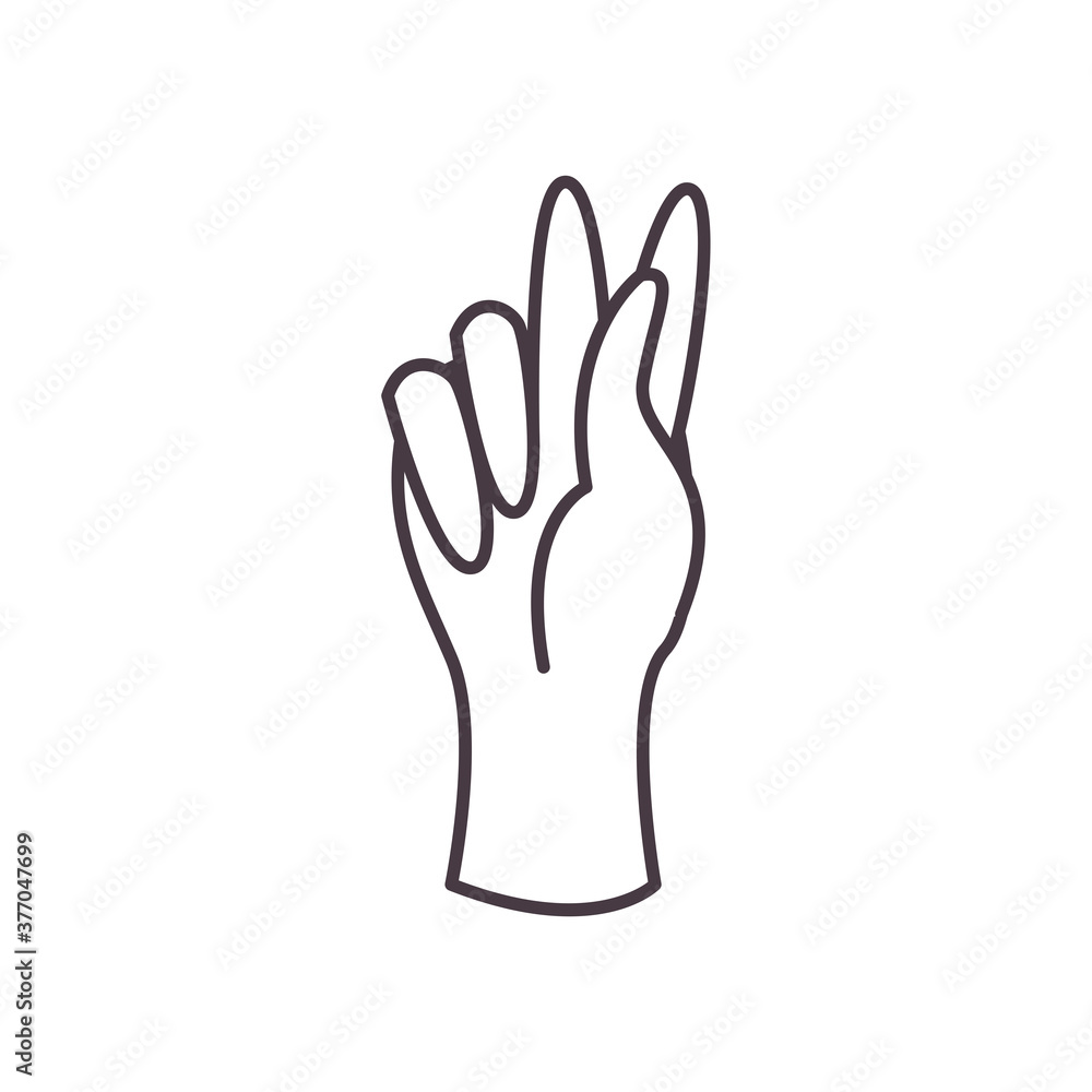 k hand sign language line style icon vector design k hand sign language line style icon vector design