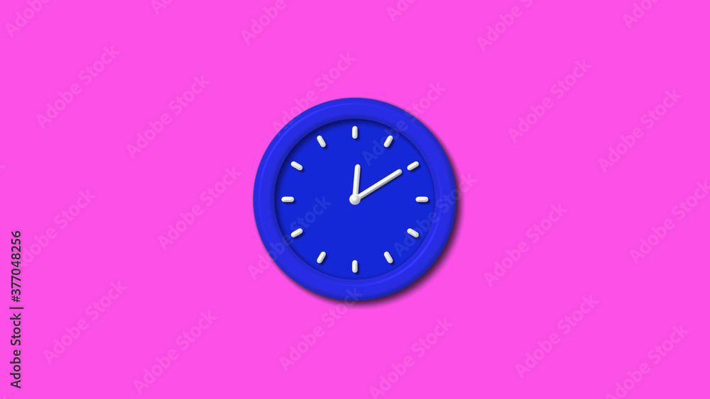 New blue color 3d wall clock on pink background,wall clock New blue color 3d wall clock on pink background,wall clock