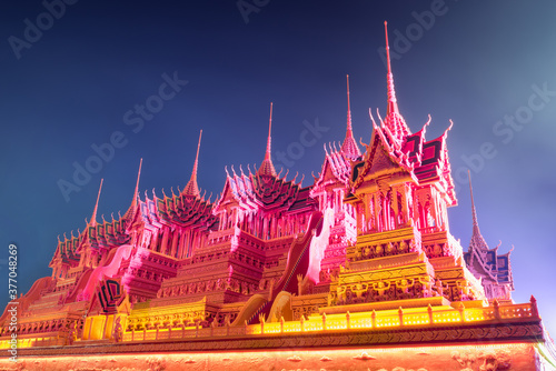 Wax Castle Festival parade in Sakon Nakhon at Thailand .One of the biggest events in the Ok Phansa Day or The end of Buddhist Lent in Thailand.