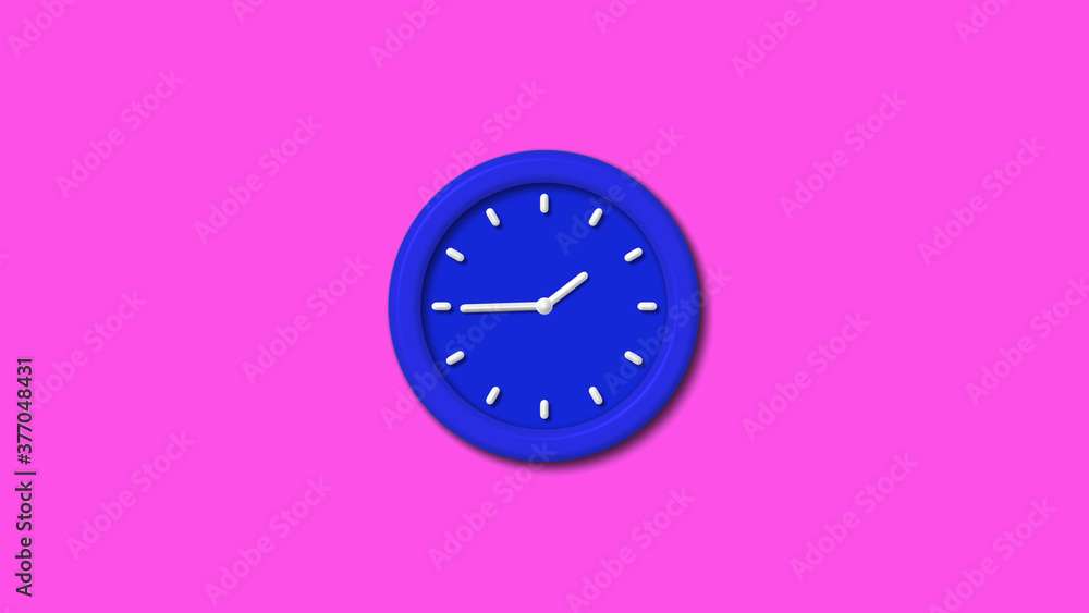 New blue color 3d wall clock on pink background,wall clock New blue color 3d wall clock on pink background,wall clock
