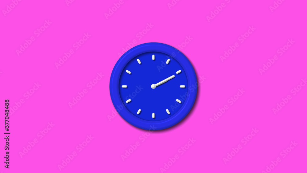 New blue color 3d wall clock on pink background,wall clock New blue color 3d wall clock on pink background,wall clock