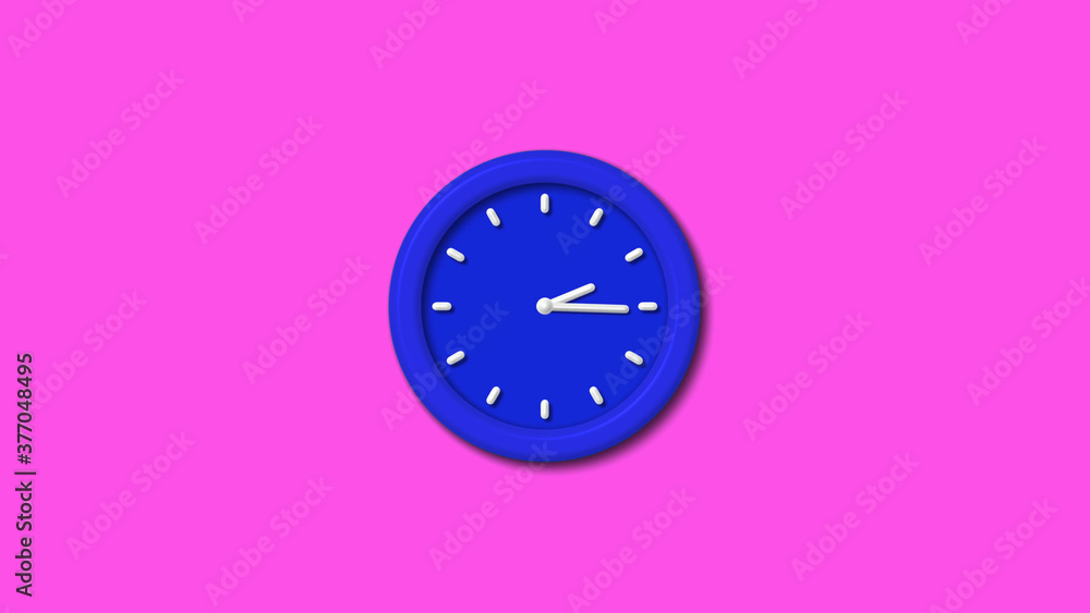 New blue color 3d wall clock on pink background,wall clock New blue color 3d wall clock on pink background,wall clock
