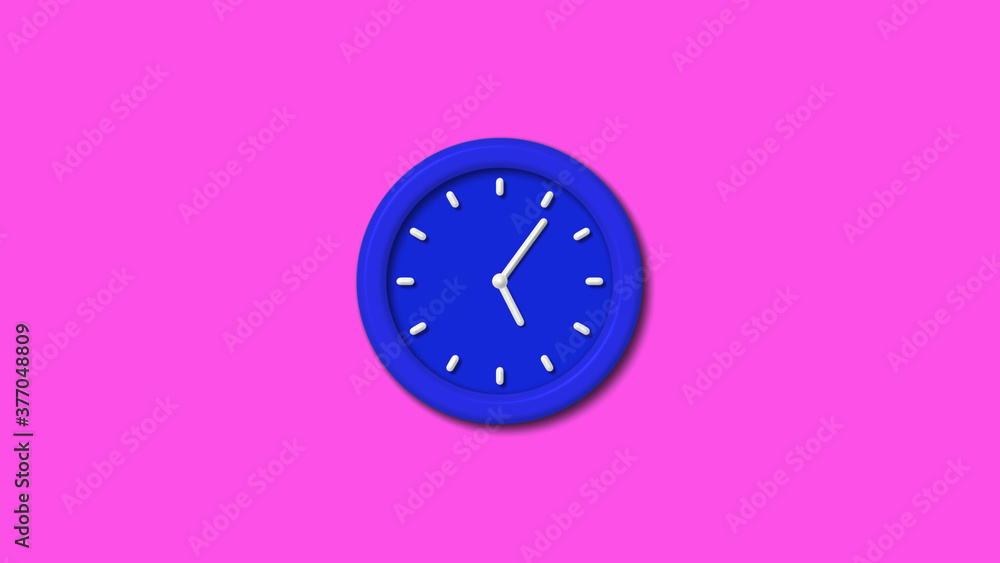 Best blue color 3d wall clock on pink background,Counting down wall clock Best blue color 3d wall clock on pink background,Counting down wall clock