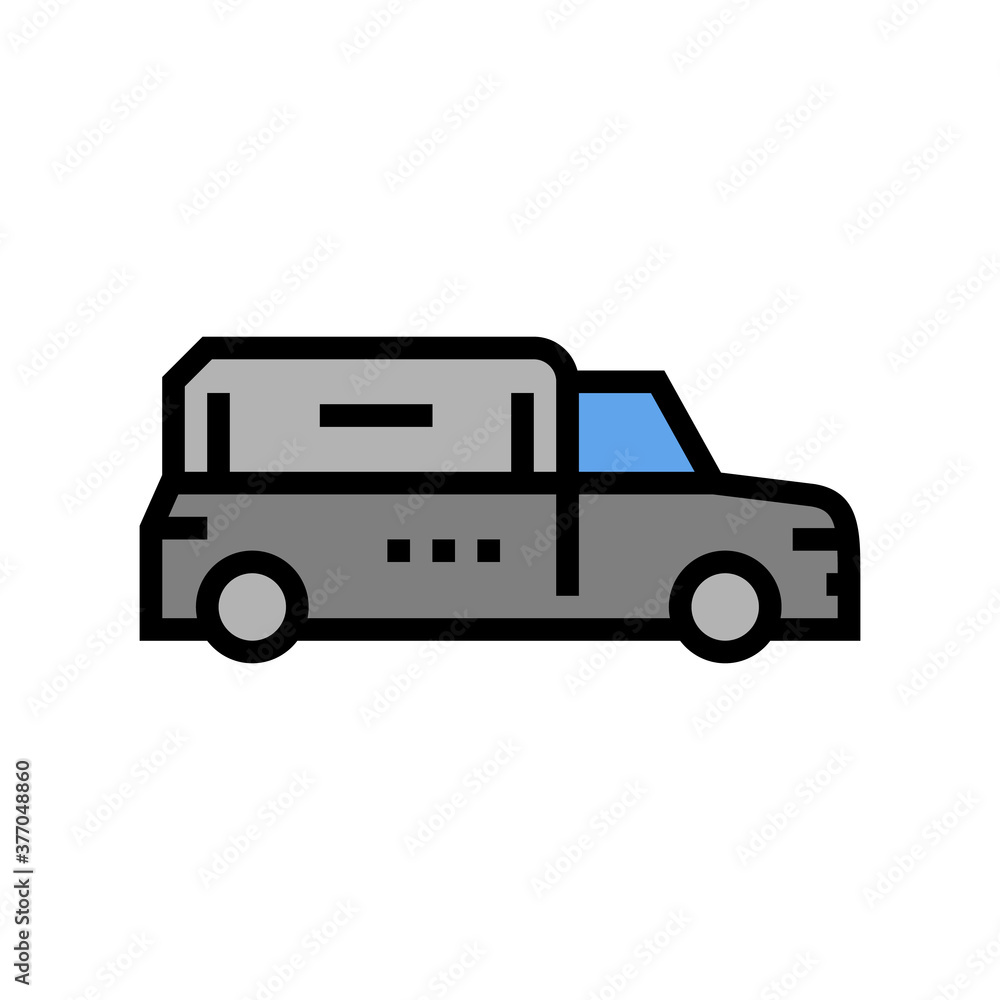 hearse car color icon vector. hearse car sign. isolated symbol illustration