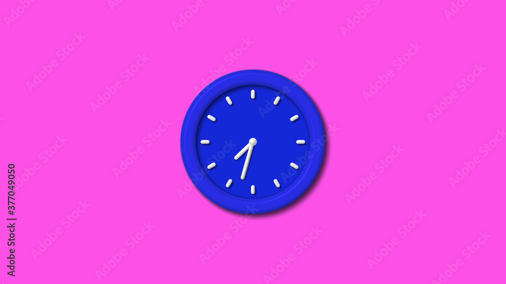 Best blue color 3d wall clock on pink background,Counting down wall clock Best blue color 3d wall clock on pink background,Counting down wall clock