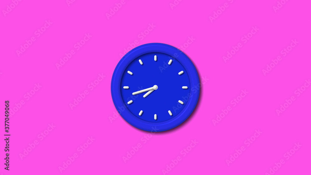 Best blue color 3d wall clock on pink background,Counting down wall clock Best blue color 3d wall clock on pink background,Counting down wall clock
