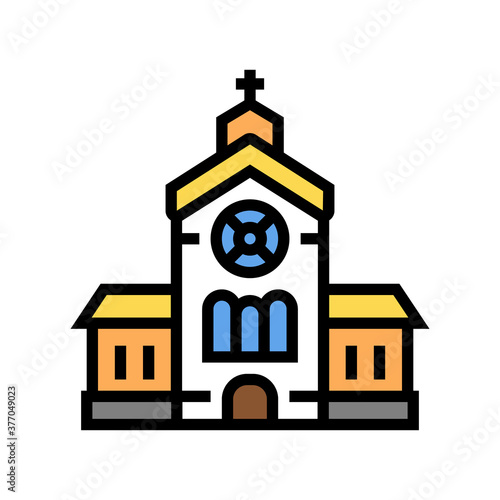 church building color icon vector. church building sign. isolated symbol illustration