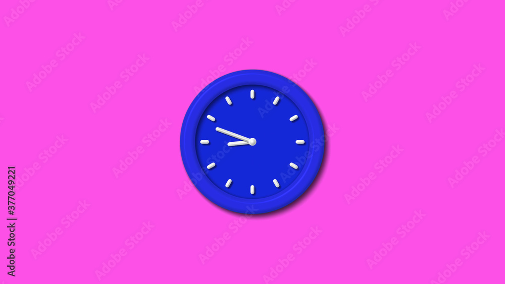 Best blue color 3d wall clock on pink background,Counting down wall clock Best blue color 3d wall clock on pink background,Counting down wall clock