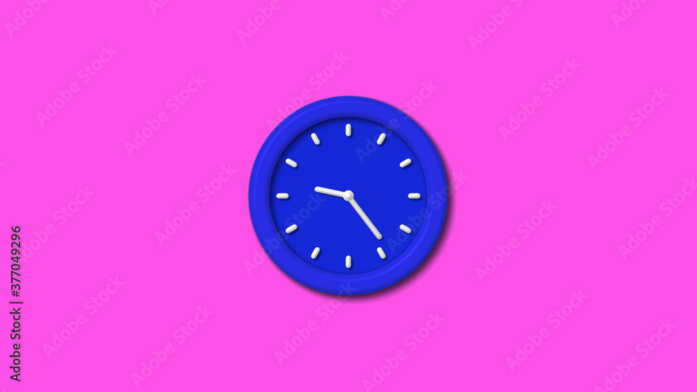 Best blue color 3d wall clock on pink background,Counting down wall clock Best blue color 3d wall clock on pink background,Counting down wall clock