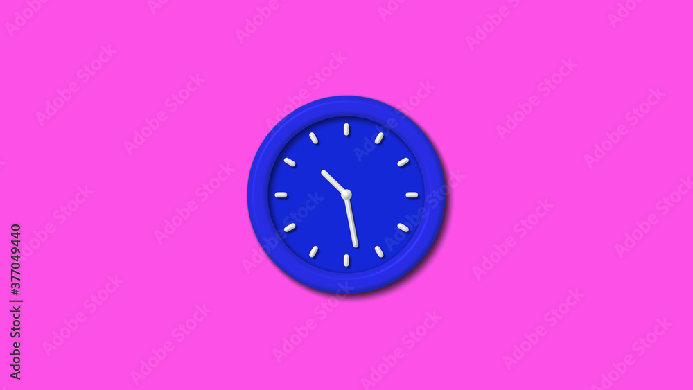 Best blue color 3d wall clock on pink background,Counting down wall clock Best blue color 3d wall clock on pink background,Counting down wall clock