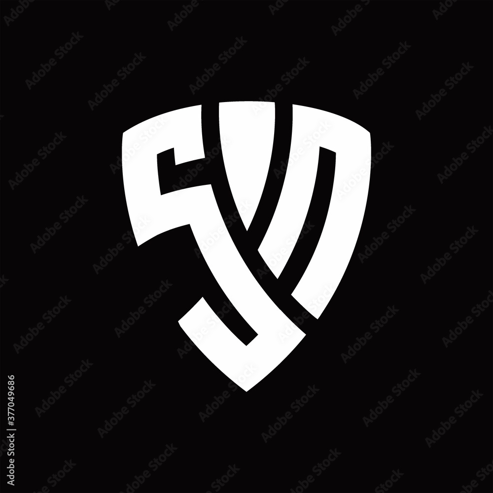 SN Logo monogram with shield elements shape design template SN Logo monogram with shield elements shape design template