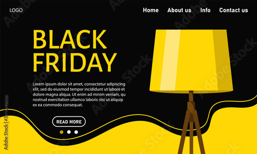 Black Friday. Abstract website template for electronic goods and services, super discounts. Universal background for poster, banners, flyers, postcards, special offer. Vector stock illustration.