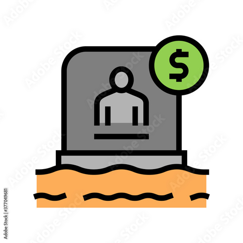 tombstone buy color icon vector. tombstone buy sign. isolated symbol illustration