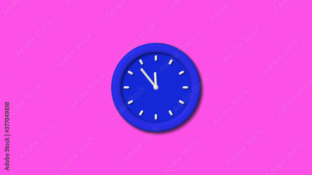 Best blue color 3d wall clock on pink background,Counting down wall clock Best blue color 3d wall clock on pink background,Counting down wall clock
