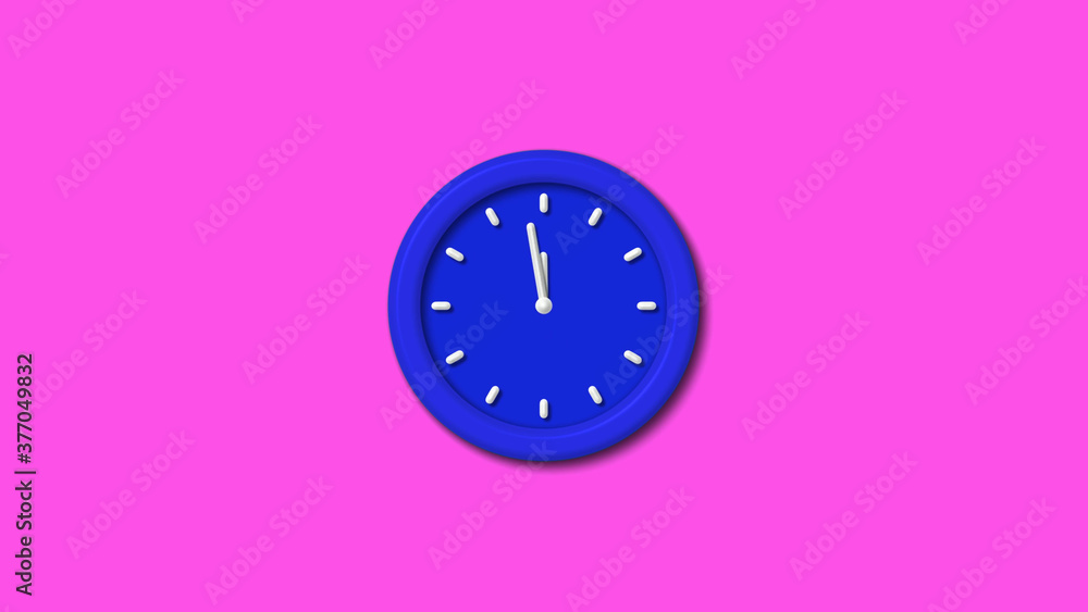 Best blue color 3d wall clock on pink background,Counting down wall clock Best blue color 3d wall clock on pink background,Counting down wall clock