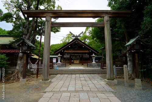 大鳥神社（大鳥大社）、鳥居と拝殿 © Kenji Saniwa