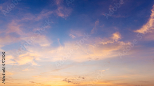 Nature white cloud on blue sky background in daytime, photo of nature cloud for freedom and nature concept 