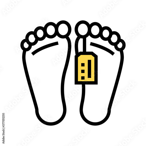 dead human in morgue color icon vector. dead human in morgue sign. isolated symbol illustration