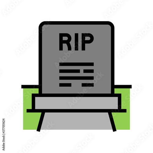 rip gravestone color icon vector. rip gravestone sign. isolated symbol illustration