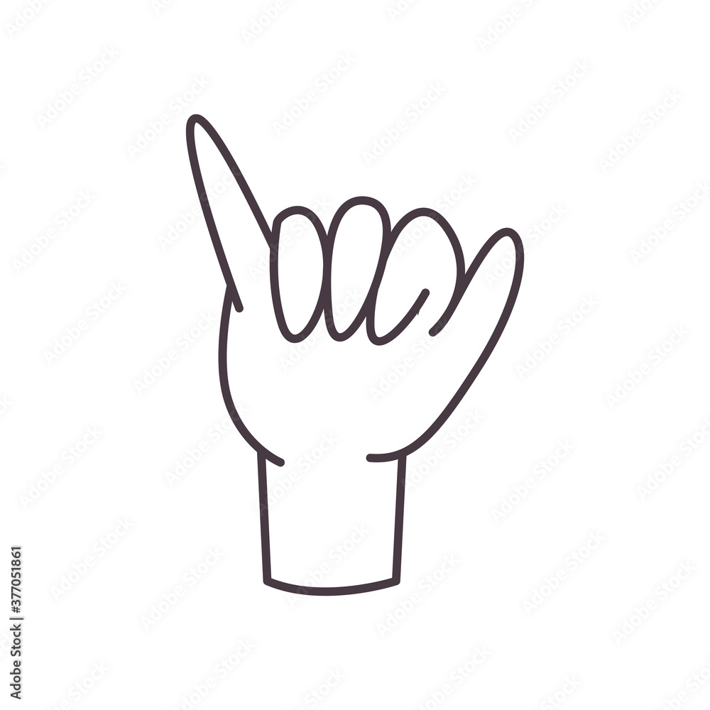 y hand sign language line style icon vector design y hand sign language line style icon vector design