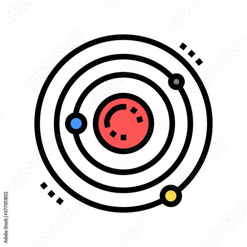 atom core color icon vector. atom core sign. isolated symbol illustration