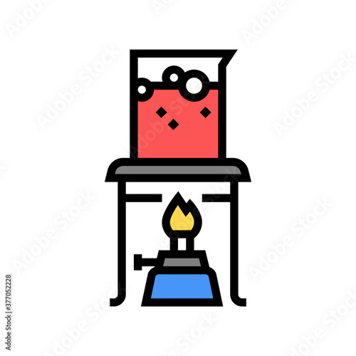 burner boiling chemical liquid color icon vector. burner boiling chemical liquid sign. isolated symbol illustration