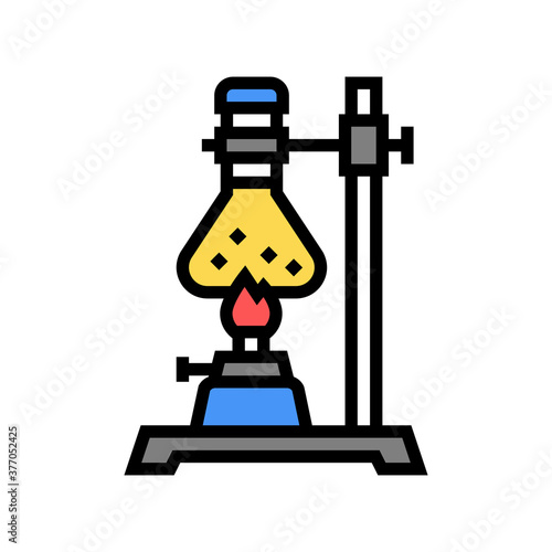 burner boiling chemistry liquid color icon vector. burner boiling chemistry liquid sign. isolated symbol illustration