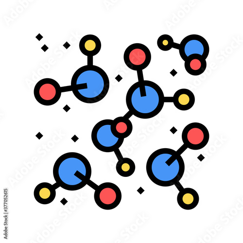 chemical molecule color icon vector. chemical molecule sign. isolated symbol illustration