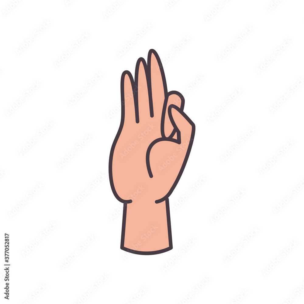 f hand sign language line and fill style icon vector design f hand sign language line and fill style icon vector design