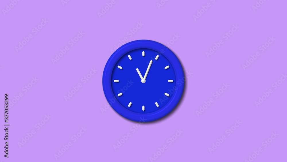 Counting down 3d wall clock icon on purple light background,blue clock Counting down 3d wall clock icon on purple light background,blue clock