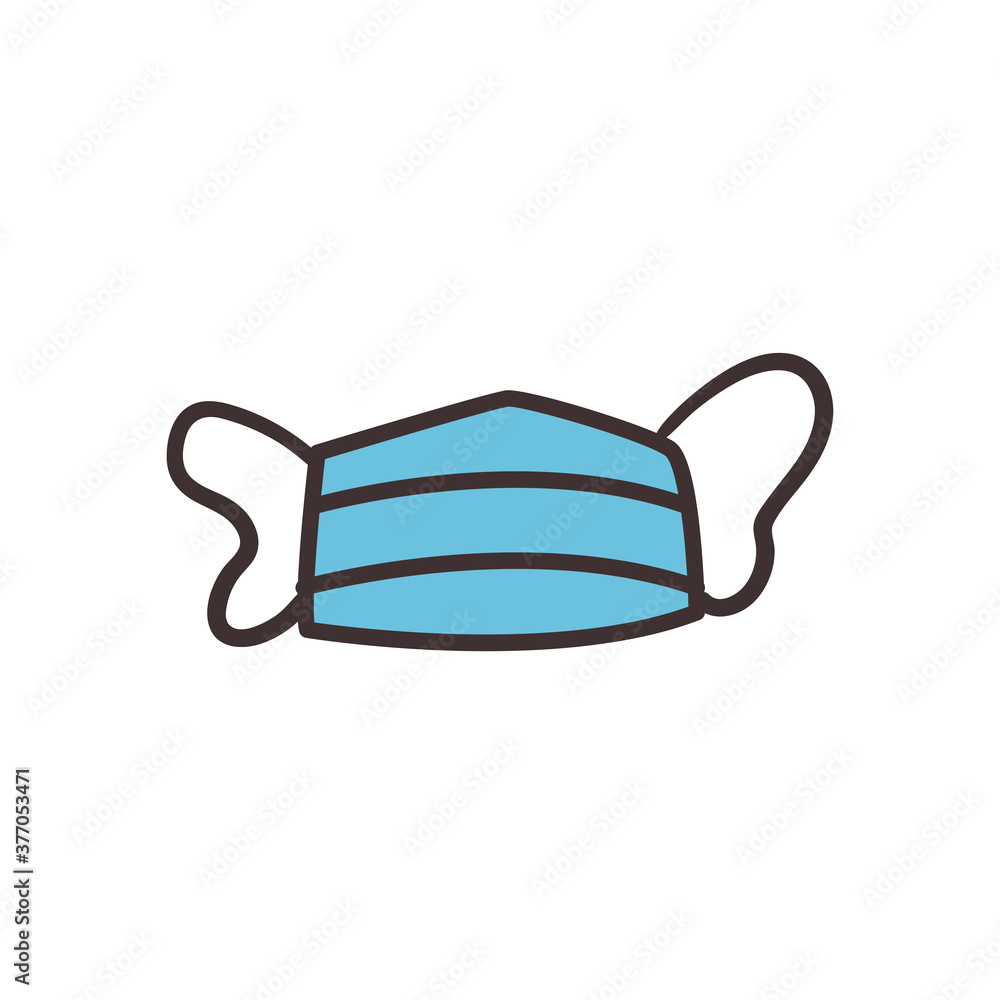Medical mask line and fill style icon vector design Medical mask line and fill style icon vector design
