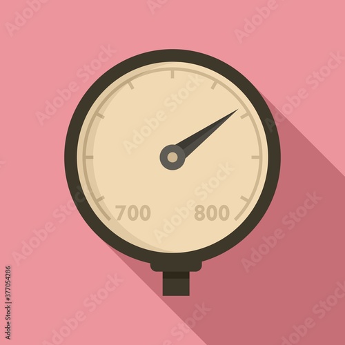 Gauge barometer icon. Flat illustration of gauge barometer vector icon for web design